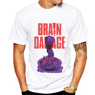 เสื้อผ้าผชเสื้อยืด ลาย BRAIN DAMAGES-5XL