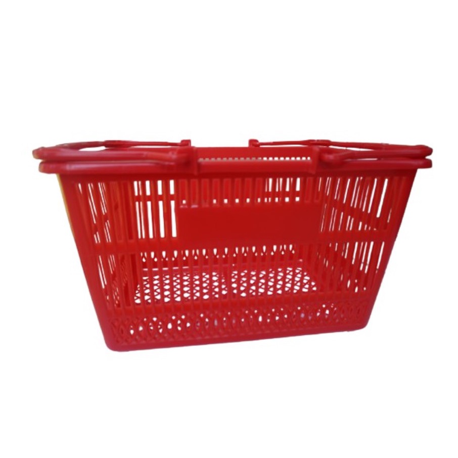 Storage Boxes, Bags & Baskets 100 บาท OTTO By Sci D-320A: ตะกร้าช้อปปิ้งพลาสติก มีหูหิ้วแข็งแรง สีแดง Home & Living