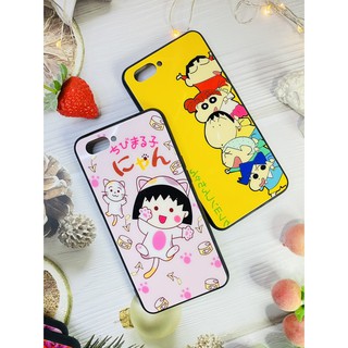 เคส ออปโป้ A3s เคสกระจก สกรีนลายการ์ตูน มารูโกะ ชินจัง แอเรียล ราพันเซล OPPO