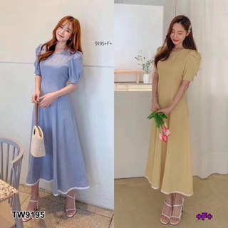 👗Pfashion [ส่งไว!!🚛] P9195 แม็กซี่เดรสสีพื้นผูกโบว์หลัง Solid color maxi dress with bow in the back