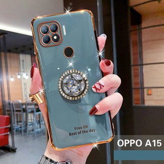 เคสโทรศัพท์ สําหรับ OPPO A15 A15S A57 2022 A77S A17 A17K A16 A78 A95 A96 A76 Reno 8T 6Z 6 5G มือถือ ซิลิโคนนุ่ม พร้อมแหวนจับ หรูหรา