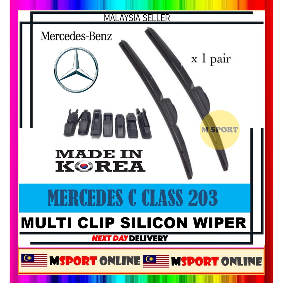 Mercedes C-Class 203 MULTICLIP SILICON WIPER-Years2000 SIZE-22+24