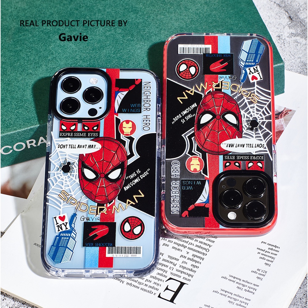 ส่งจากไท 14 pro max plus เคสไอโฟน 11 13 8พลัส Spider Man โปร่งใส เคส for iphone 12 11 pro max Xr Xs X 7 8 plus case