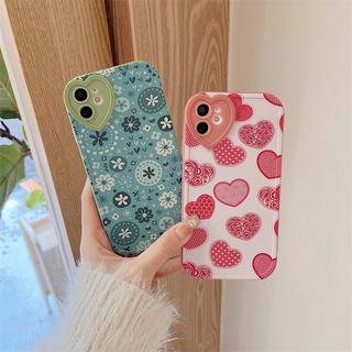 เคสซิลิโคน สำหรับ iphone 6 6s 7 8 Plus X Xs Max Xr 11 12 13 Pro Max เคสโทรศัพท์มือถือ Tpu ลายหัวใจน่ารัก สีชมพู เคสไอโฟน 13