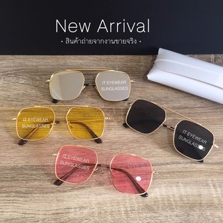 Eyewear_by.tm แว่นกันแดด ทรงเหลี่ยมใหญ่ รุ่น Bulvan สีดำ , ปรอทเงิน , เหลือง , ชมพู