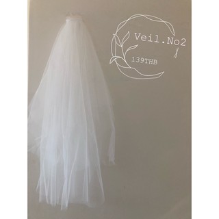 Veil.No2 เวลติดผมเจ้าสาว minimal style  เวลสีขาว  ความยาว 75 - 85 CM