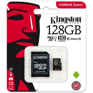 การ์ดหน่วยความจํา Kingston 128 Gb Micro Sd Sdxc 80mb / S Class10 Uhs - I 128 G