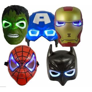 Super Heroes Hulk Batman Captain America Spiderman Iron Man หน้ากากมีไฟ Led ของเล่นสําหรับเด็ก