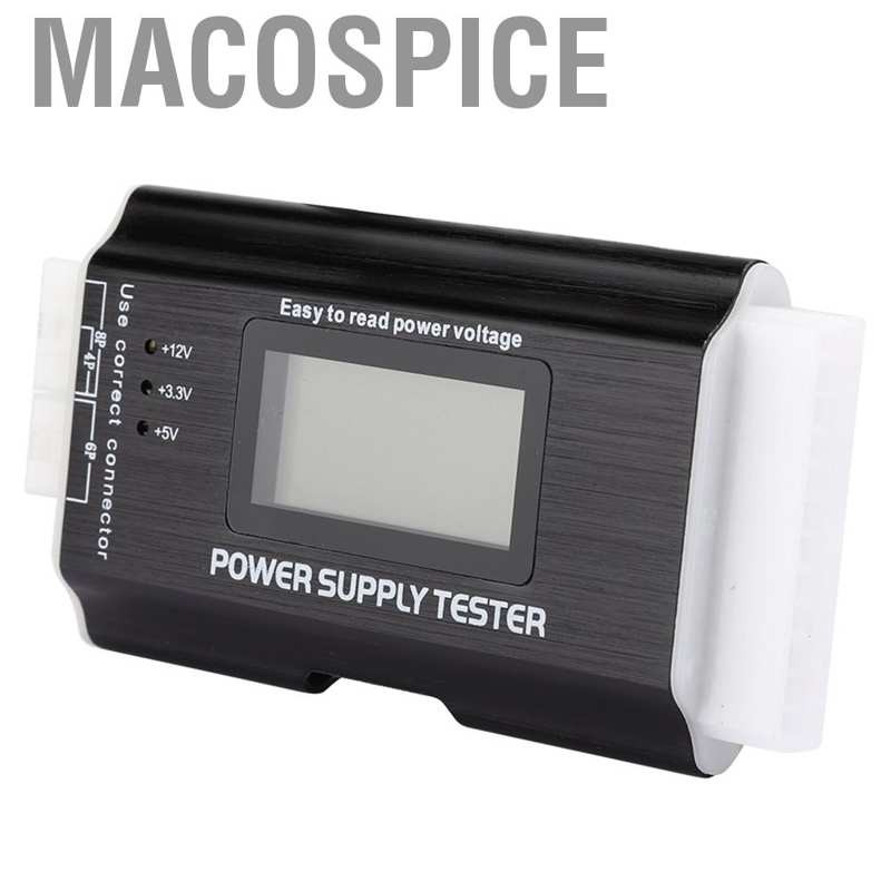 POWER PC Macospice อุปกรณ์ทดสอบพาวเวอร์ซัพพายหน้าจอ Lcd 20 / 24 Pin Sata Hdd Testers