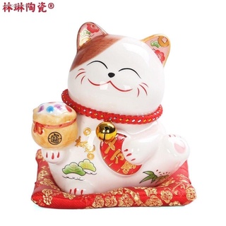 แมวนำโชค ของตกแต่งบ้าน การตกแต่ง ∈Guochao Palace Lucky Cat เครื่องประดับขนาดเล็ก Shop เปิดด้านหน้าของขวัญเซรามิคห้องนั่ง