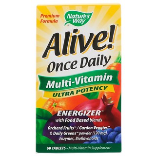 Natures Way, Alive!, Once Daily, Multi-Vitamin, 60 Tablets