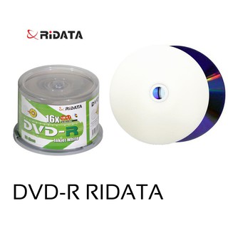 แผ่นดีวีดี DVD-R Printable หน้าขาว Ridata 4.7GB 16x/120min (50 pcs)