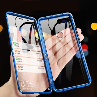 Oppo A94 A15S A12 A12E A7 A5S กันกระแทก สองด้าน กระจกนิรภัย เคสแม่เหล็ก เคสโทรศัพท์