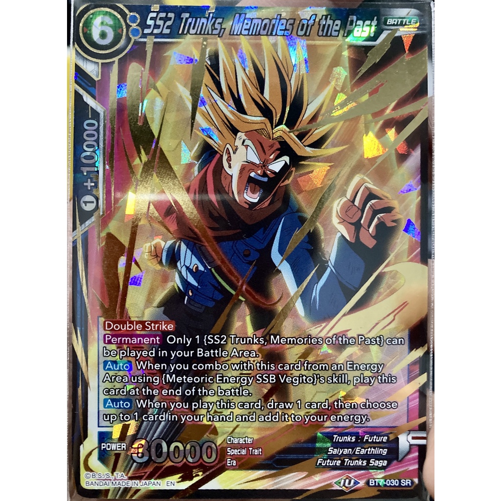 [ของแท้] SS2 Trunks, Memories of the Past (SR) BT7-030 การ์ดดราก้อนบอล Dragon Ball Super Card Game