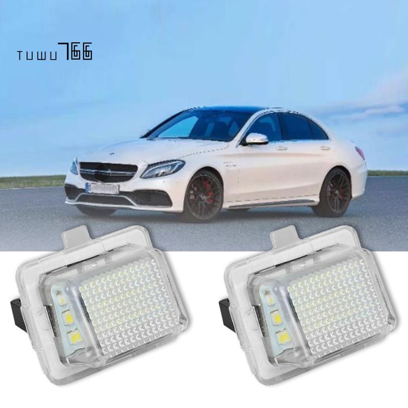 2 ชิ้นไฟป้ายทะเบียนรถยนต์สําหรับ Mercedes-Benz W204/W212/W216/W221/W207 18 Led สีขาวด้านหลังป้ายใบอน