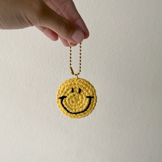 **พร้อมส่ง** พวงกุญแจโครเชต์สำหรับห้อยตกแต่งรูปสไมล์ลี่