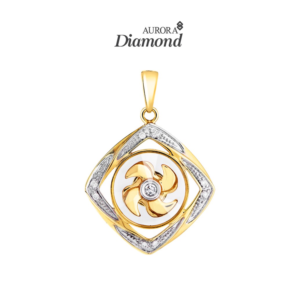 AURORA Diamond จี้กังหันเพชรแท้ Version. 4 ตัวเรือนสีทอง DJWM004
