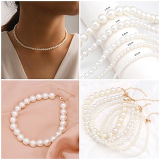 Summer Fashion Imitation Pearl Short Necklace Card Neck Chain Necklace Beautiful Lady Pearl Necklace