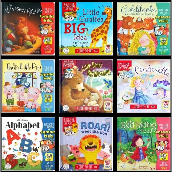 หนังสือนิทาน ตัวการ์ตูน Little HIPPO Red Riding Hood MAGIC BOOK - Alphabet - Cinderella - Little Bear's Big Adventure - Goldilocks - Counting - A COME TO LIFE BOOK MAGIC BOOK ความสมจริง ที่มีชีวิตชีวา หนังสือนิทานเด็ก (หมาป่าตัวใหญ่) BBW