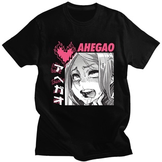 เสื้อยืดแขนสั้นลําลอง ผ้าฝ้าย 100% พิมพ์ลายอนิเมะ Hentai Ahegao ทรงหลวม แฟชั่นฤดูร้อน สไตล์ญี่ปุ่น