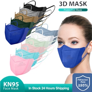 หน้ากากปิดปาก 3D KN95 FFP2 4 ชั้น สีดํา สําหรับผู้ใหญ่