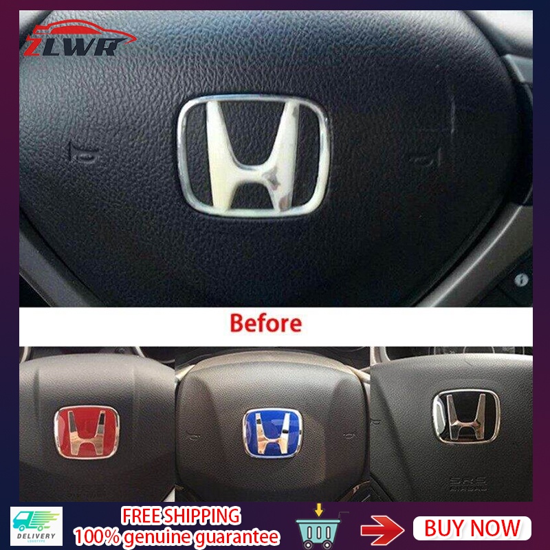 hondaปลอกหุ้มพวงมาลัยรถยนต์สติ๊กเกอร์ สติกเกอร์โลโก้ ตราสัญลักษณ์หยก สําหรับติดพวงมาลัยรถยนต์ Honda Civic Accord CRV HRV Fit Jazz City Odyssey Vezel ตราสัญลักษณ์สีแดง, ที่ครอบพวงมาลัย, สติ๊กเกอร์ตราสัญลักษณ์พวงมาลัยฮอนด้ารุ่นฮอนด้า