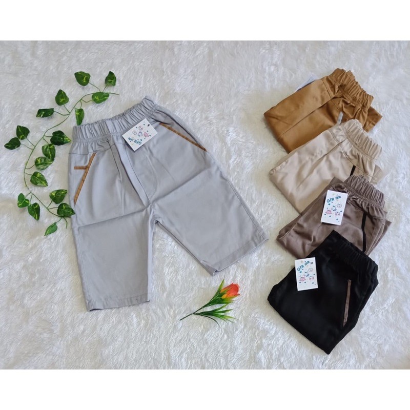 KATUN ขายส่งกางเกงชิโนขาสั้นสําหรับเด็กชายและเด็กหญิงอายุ 4-8 ปี ผ้าคอตตอนทวิลล์ GFR KIDS