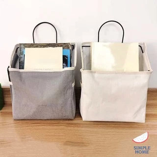 พร้อมส่ง! กระเป๋าผ้าเก็บของ กระเป๋าแขวนผนัง แขวนชั้นวางของ แขวนเข้ามุม สไตล์ญี่ปุ่น พร้อมที่แขวน