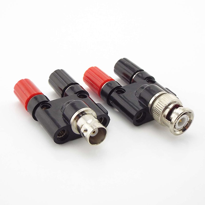 อะแดปเตอร์เชื่อมต่อเสียง BNC Male to Dual 4 มม. Banana BNC Female Jack Coaxial RF