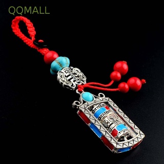 QQMALL Ethnic style Prayer Wheel Pendants Safety Car keychain Vajra Pendants Bag Accessories Tibetan Six-character Mantra Retro Bag Ornament Keyring Accessories Vintage Buddhist keychain