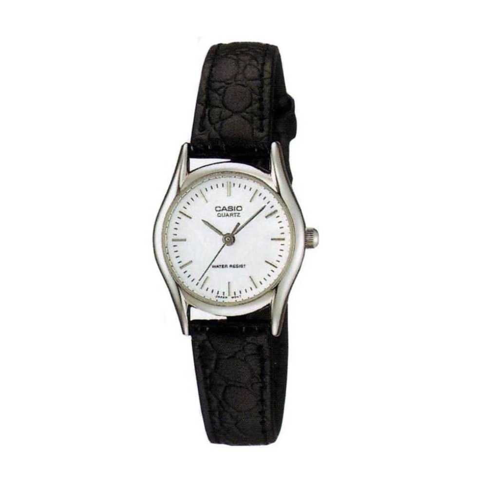 Casio นาฬิกาข้อมือผู้หญิง สีดำ สายหนัง รุ่น LTP-1094E-7ARDF
