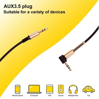 สาย AUX 3.5มม ผู้-ผู้ 🌟 ใช้ต่อ หูฟัง / มือถือ / ลำโพง สายสวย ความยาว 1 เมตร AUX Male-Male L Shaped ⚡✨