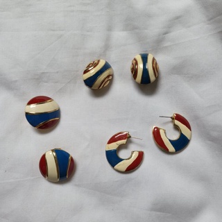 Thai flag earrings ต่างหูธงชาติไทย ต่างหูลายธงชาติ ต่างหูธงชาติ ธงชาติไทย ต่างหูหนีบ