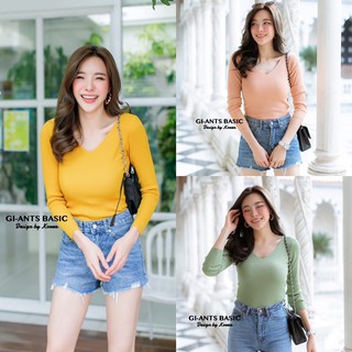 GC-33     เสื้อคอวีแขนยาวผ้าไหมพรม CARDIGAN_NISTA​