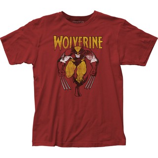 คอตต้อนคอกลมเสื้อยืด แขนสั้น สีแดง ลาย Marvel Comics Wolverine สำหรับผู้ชายS-5XL