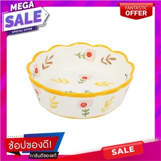 ชามขอบหยัก PORCELAIN KECH 6 นิ้ว YELLOW DAISY อุปกรณ์ใส่อาหาร PORCELAIN SCALLOPED EDGE BOWL KECH 6IN YELLOW DAISY