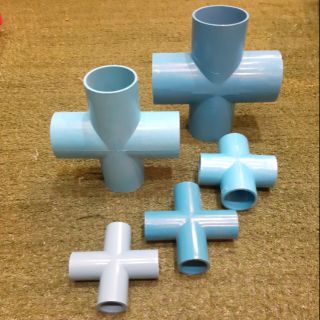 สี่ทาง PVC มีขนาด1/2",3/4" ,1" ,1.1/2" ,2"