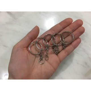 5pcs./set silver round keychain พวงกุญแจห่วงกลมสีเงิน