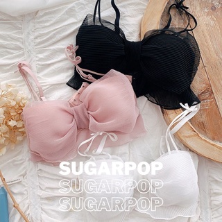 🍨🍭SugarPop🍬🍧 บรา สายเดี่ยว ลายโบว์ ผ้านุ่ม (Ref #186)