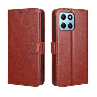 เคสโทรศัพท์หนัง PU แบบฝาพับ พร้อมช่องใส่บัตร ตั้งได้ สําหรับ Honor X6 X8 5G