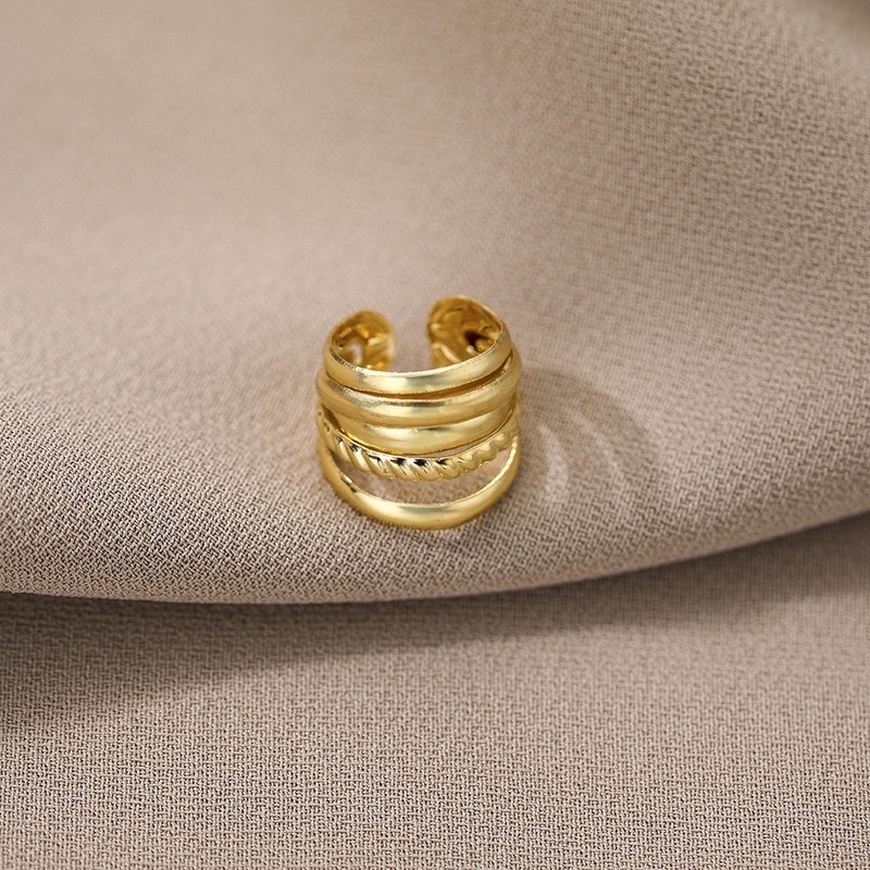 5 ชิ้น / เซต วินเทจ กลวง ออก ใบไม้ ประเภท C หู คลิป / ไม่ต้องเจาะ ที่เรียบง่าย กระดูกอ่อนปลอม หู คลิป สําหรับผู้หญิง เครื่องประดับ - รูปที่ 3