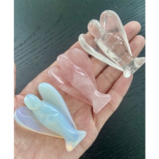 พร้อมส่ง ถ่ายจากสินค้าจริง คริสตัล หินแท้ 100% หินนางฟ้า  หินแกะสลักนางฟ้า