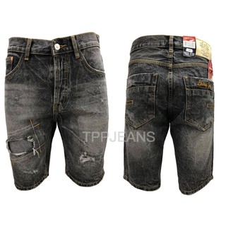 NB Mens Shorts Denim กางเกงยีนส์สีเทาฟอกแต่งปะขาด ทรงสวย เนื้อผ้างานตัดเย็บอย่างดี Size 28-38 รับชำระปลายทาง