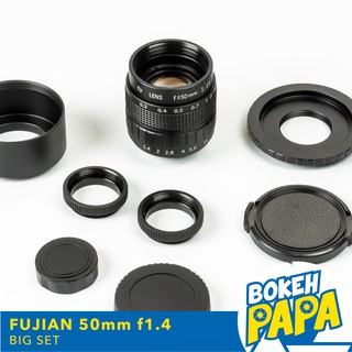 เลนส์มือหมุน Fujian 50mm F1.4  ชุดใหญ่ ( เลนส์ หน้าชัดหลังเบลอ ) ( เลนส์ หลังละลาย ) ( 50 mm )