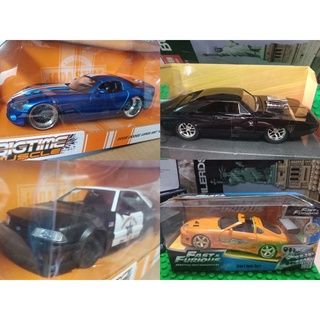 รถโมเดล jada fast &amp; furious, dodge charger, 1959 Chevy impala, 1969 stingray  scale1:24