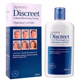 #Restoria Discreet colour restoring cream #เรสโตเรีย ครีมแต่งผมดำ  ปริมาณ 250 มล