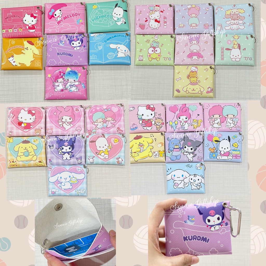 พร้อมส่ง กระเป๋าบัตร หนังPU พร้อมที่คล้อง ลายการ์ตูน ลายชุดที่2 ราคา ถูกที่สุด ดีลบีเคเค