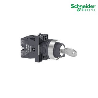 Schneider Electric - Selector switch สวิตช์, ขนาด 22 mm, 3 ตำแหน่ง, แบบ Key switch, สีดำ, 2 NO_XA2EG33 ที่ร้าน PlugOn