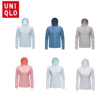 Uniqlo เสื้อโค้ทกันลม มีฮู้ด แบบนิ่ม ป้องกันรังสีอัลตราไวโอเลต กันแดด สําหรับผู้หญิง เหมาะกับการเดินป่า เล่นกีฬากลางแจ้ง