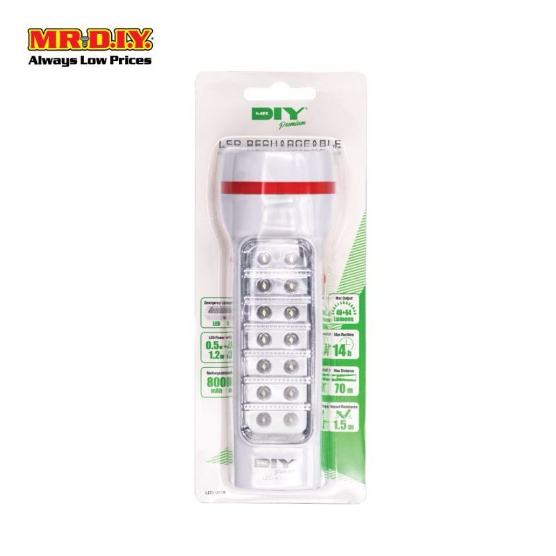 LED Rechargeable Torch Light ไฟฉาย ชาร์จไฟได้ คุณภาพดี MR.DIYไฟฉายชาร์จไฟได้ หลอดไฟLED 2ทิศทาง  กะทั